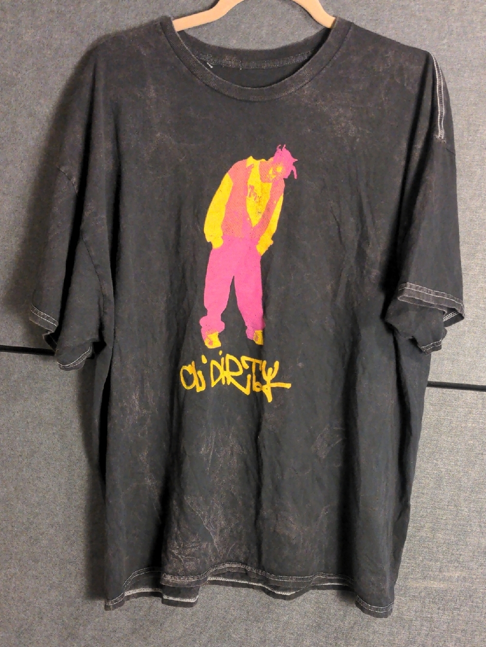 Ol'Dirty Dirty Short-Sleeve Tee with Pink & Yellow Graphic Figure